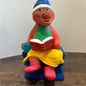 Vintage 1998 Barney The Purple Dinosaur Bedtime Coin/Piggy Bank with Plug